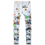Amiri Jeans Stars Ripped Stretch Jeans