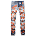 Amiri Jeans Stars Ripped Stretch Jeans