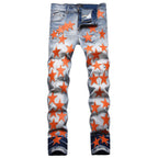 Amiri Jeans Stars Ripped Stretch Jeans