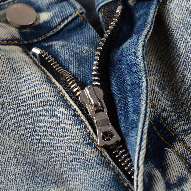 Amiri Jeans Casual Hip Hop High Street Splash-Ink Painted Slim Jeans