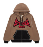 Sp5der T&F Zip-Up Hoodie Brown/Red