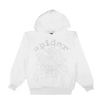 Sp5der OG Rhinestone Hoodie White